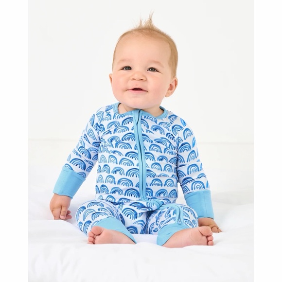 Little Sleepies Blue Rainbow Zippy - Picture 2 of 10